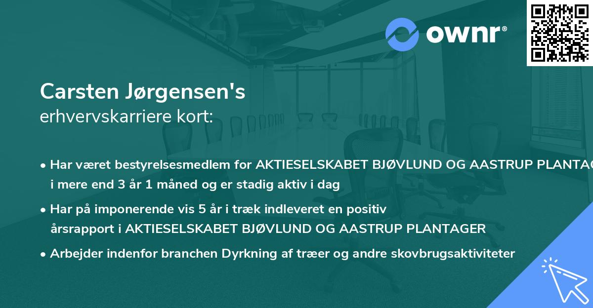Carsten Jørgensen's erhvervskarriere kort