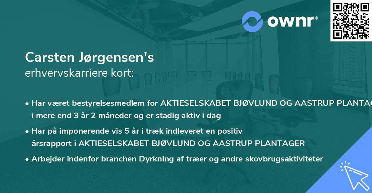 Carsten Jørgensen's erhvervskarriere kort