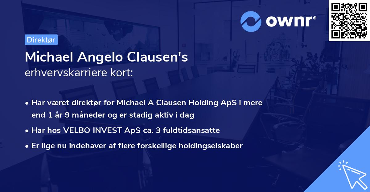 Michael Angelo Clausen's erhvervskarriere kort