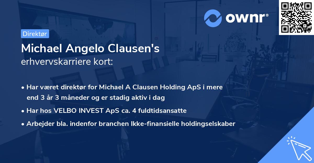 Michael Angelo Clausen's erhvervskarriere kort