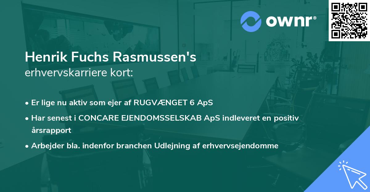 Henrik Fuchs Rasmussen's erhvervskarriere kort