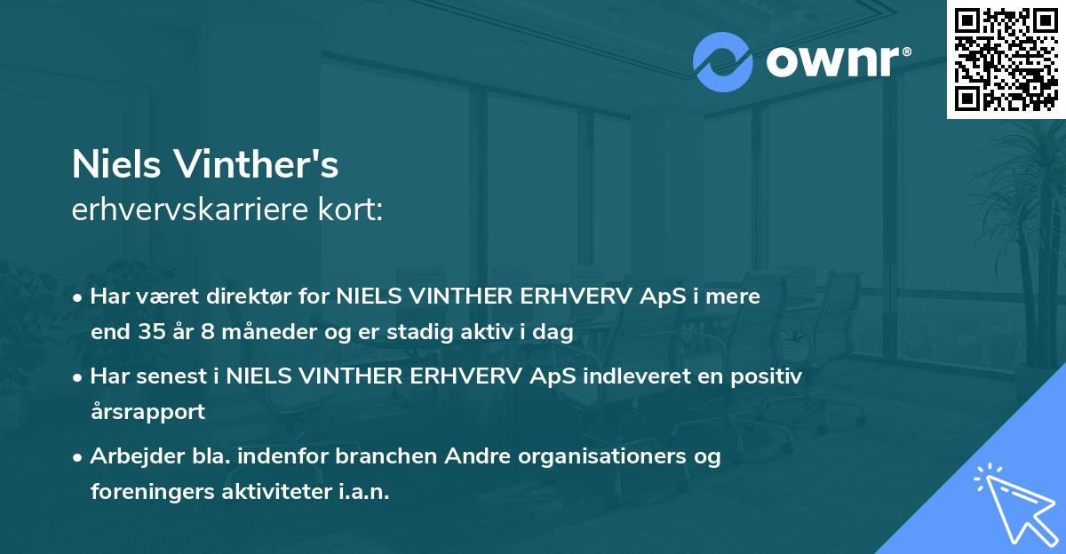 Niels Vinther's erhvervskarriere kort