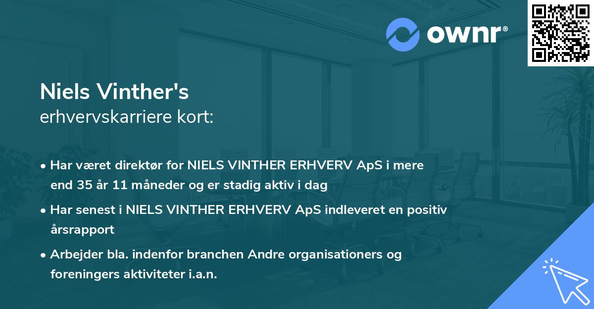 Niels Vinther's erhvervskarriere kort