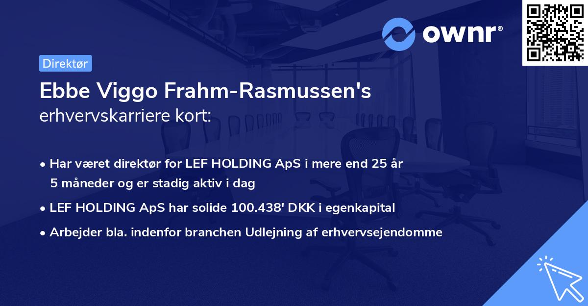 Ebbe Viggo Frahm-Rasmussen's erhvervskarriere kort
