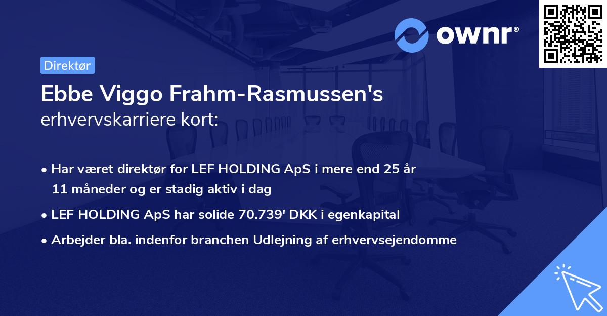 Ebbe Viggo Frahm-Rasmussen's erhvervskarriere kort