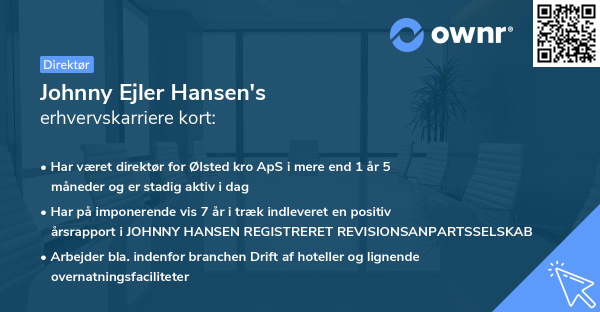 Johnny Ejler Hansen's erhvervskarriere kort