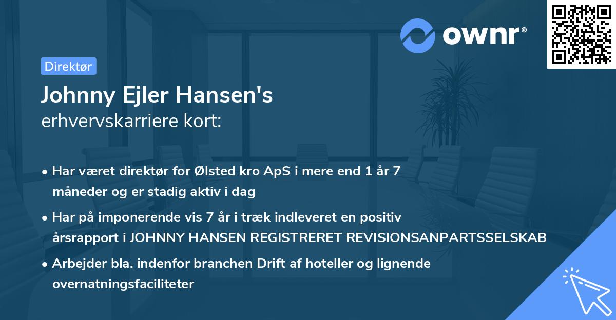 Johnny Ejler Hansen's erhvervskarriere kort