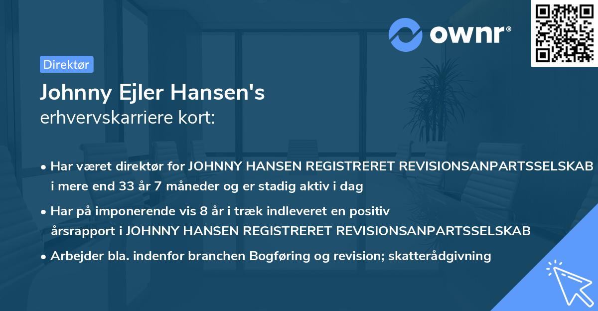 Johnny Ejler Hansen's erhvervskarriere kort