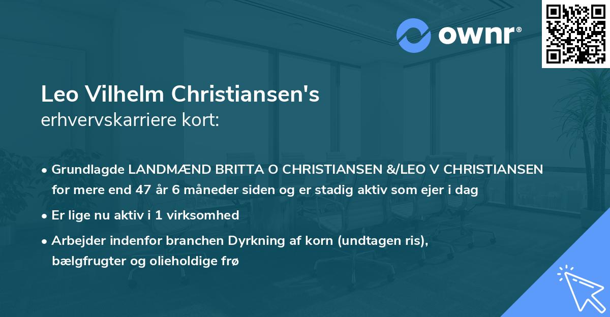 Leo Vilhelm Christiansen's erhvervskarriere kort