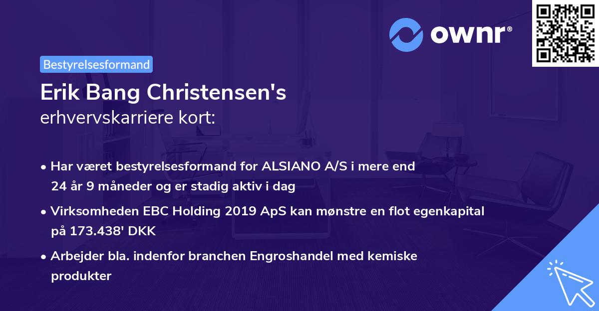 Erik Bang Christensen's erhvervskarriere kort
