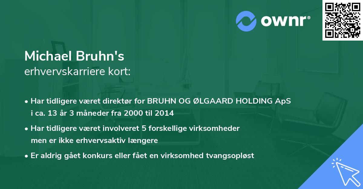 Michael Bruhn's erhvervskarriere kort
