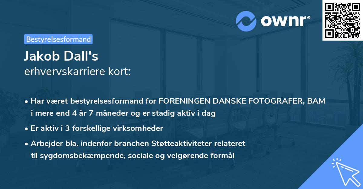 Jakob Dall's erhvervskarriere kort