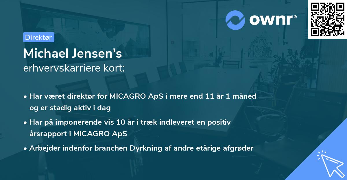 Michael Jensen's erhvervskarriere kort