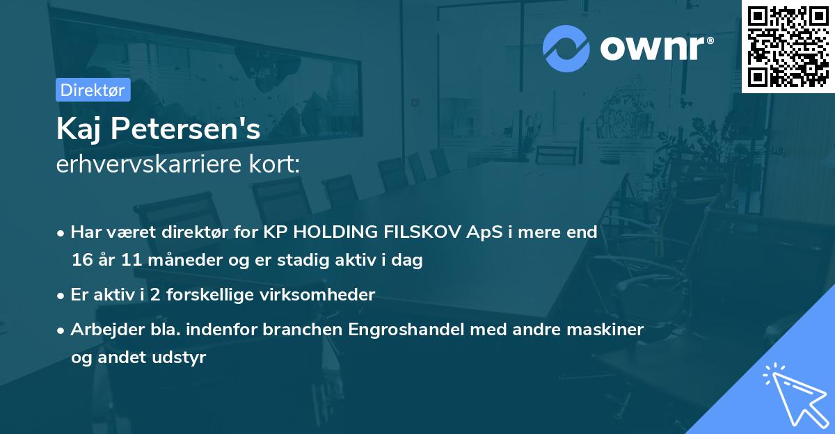 Kaj Petersen's erhvervskarriere kort