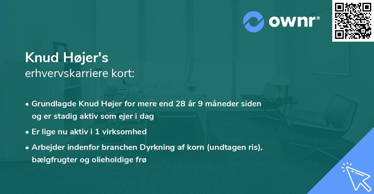 Knud Højer's erhvervskarriere kort