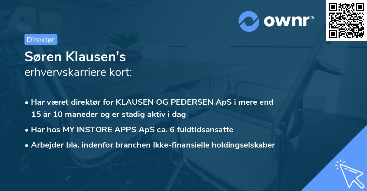 Søren Klausen's erhvervskarriere kort