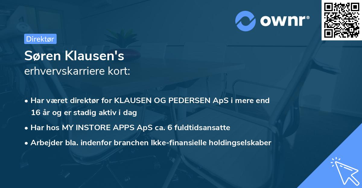 Søren Klausen's erhvervskarriere kort