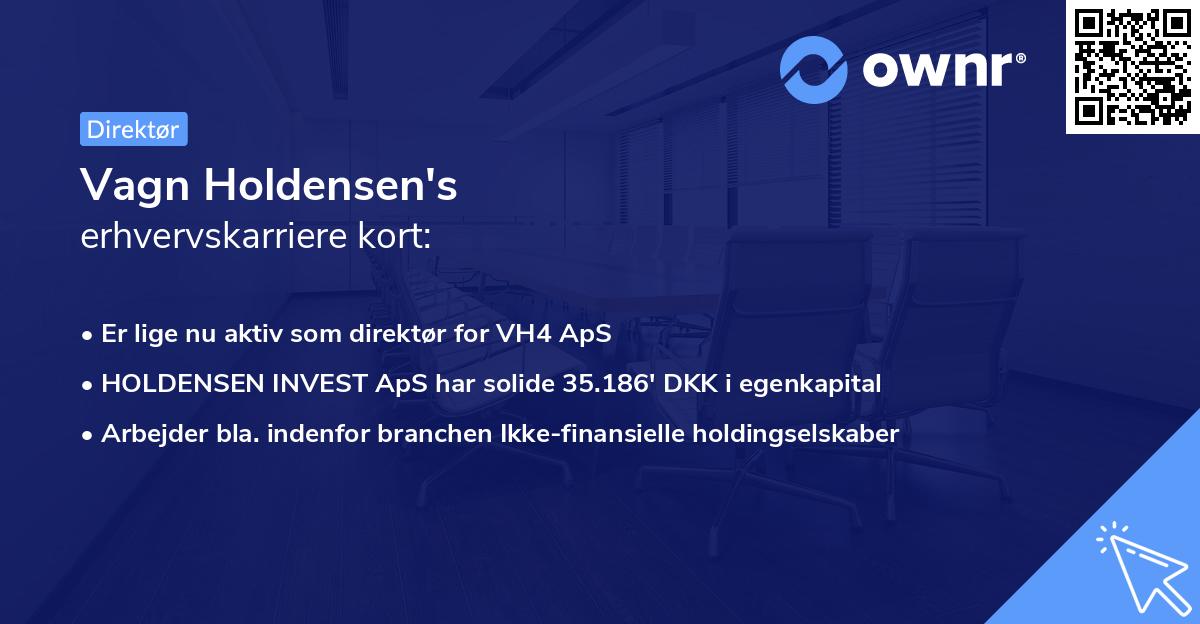 Vagn Holdensen's erhvervskarriere kort