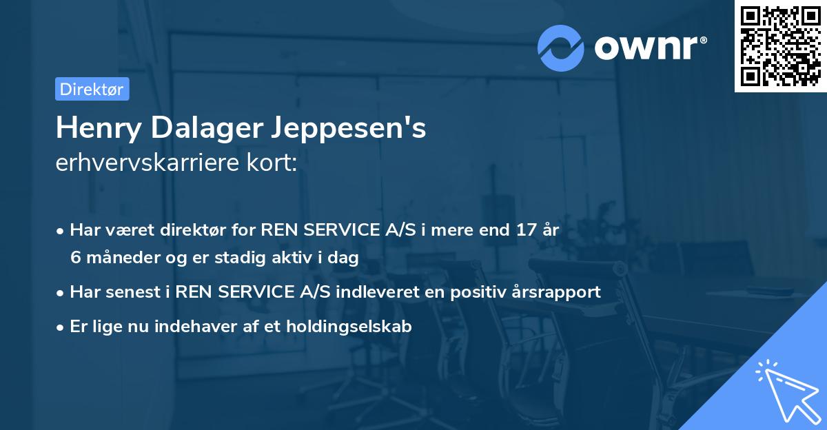 Henry Dalager Jeppesen's erhvervskarriere kort