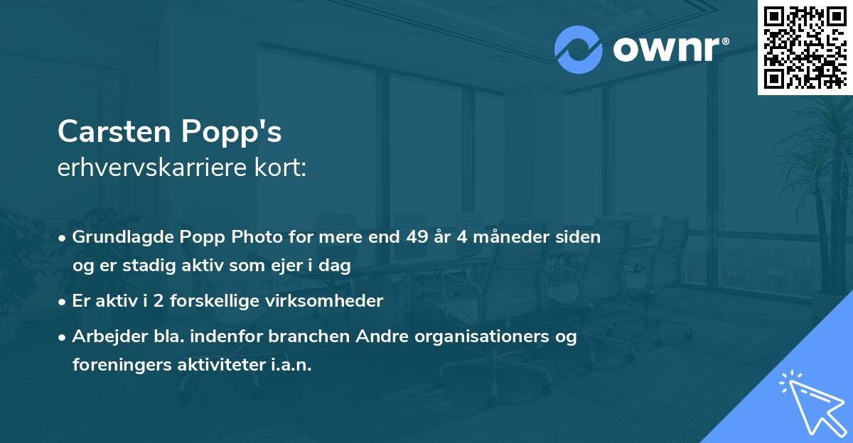 Carsten Popp's erhvervskarriere kort