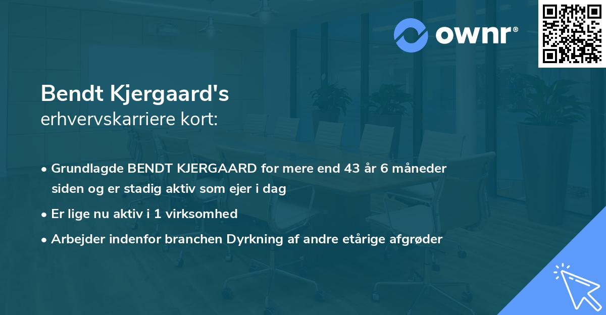Bendt Kjergaard's erhvervskarriere kort