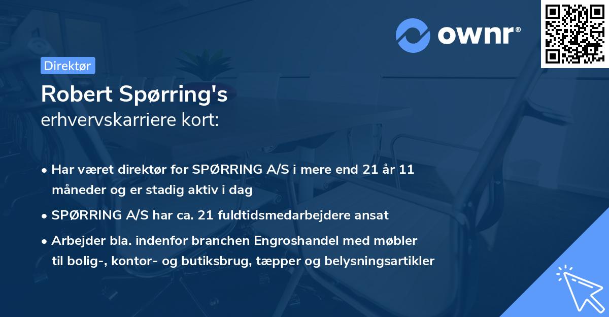Robert Spørring's erhvervskarriere kort