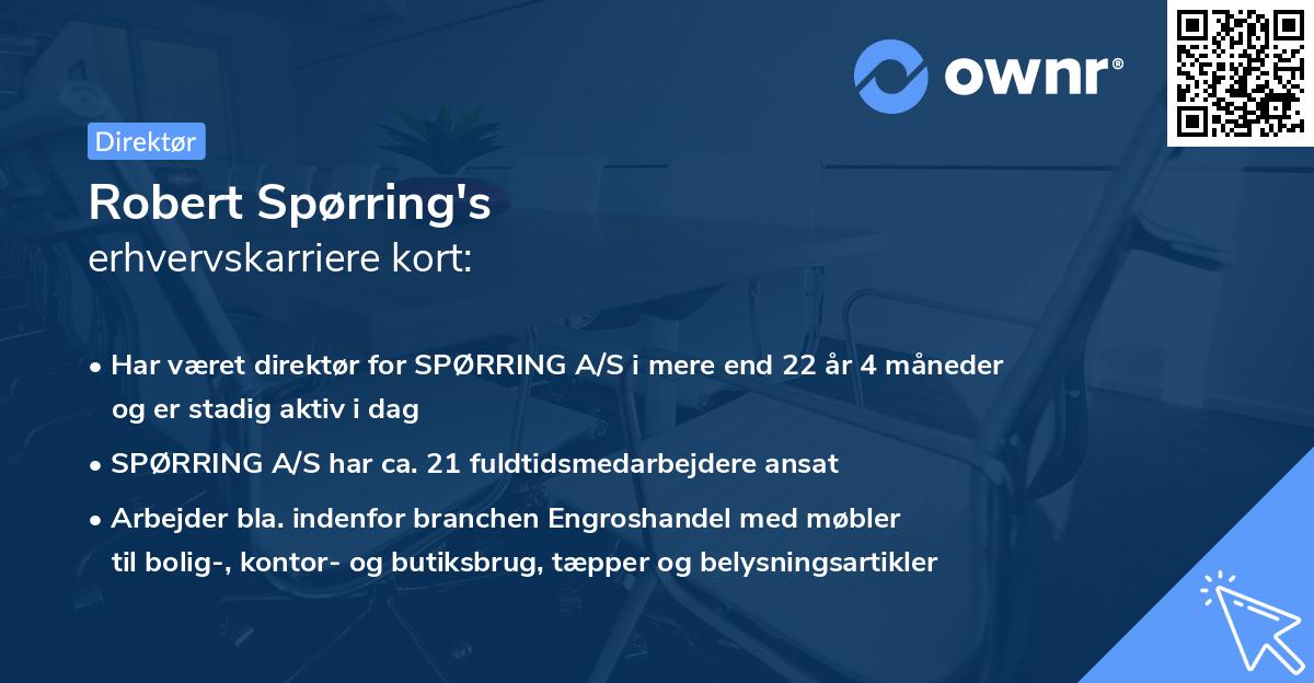 Robert Spørring's erhvervskarriere kort