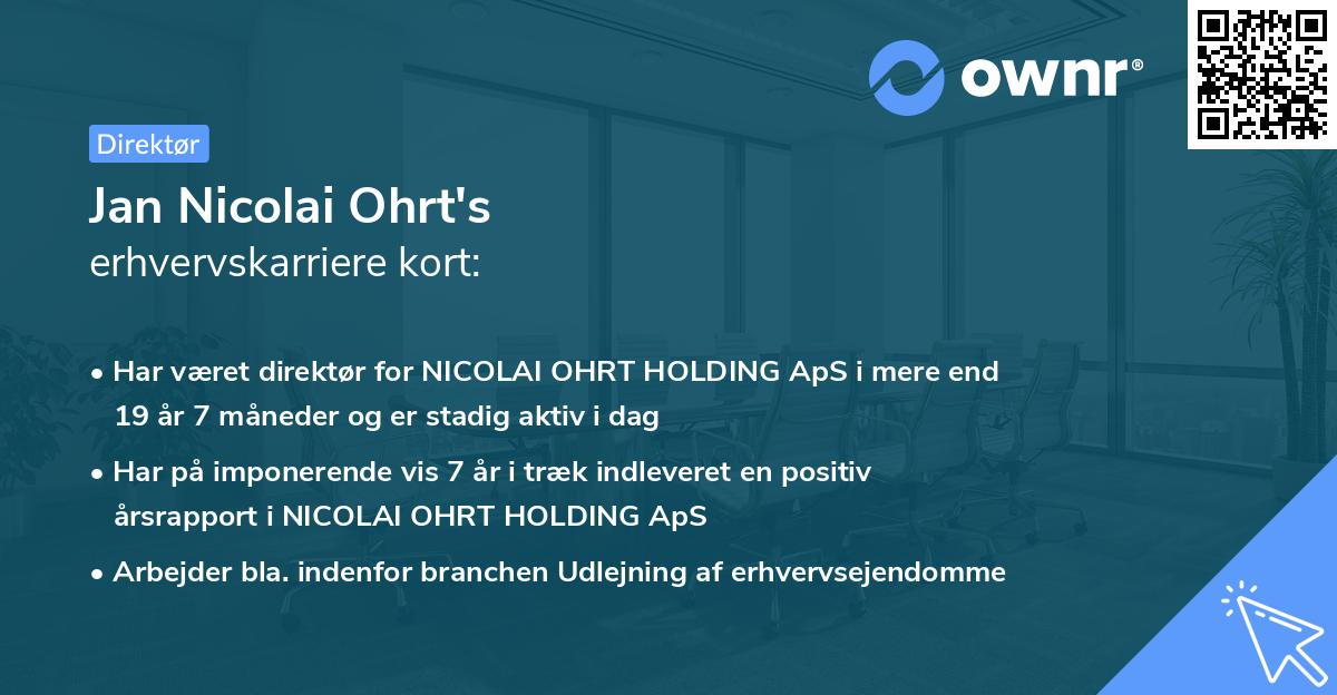 Jan Nicolai Ohrt's erhvervskarriere kort