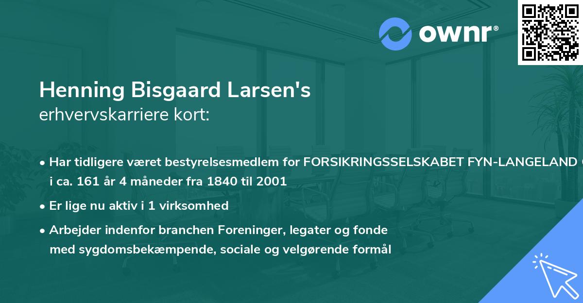 Henning Bisgaard Larsen's erhvervskarriere kort