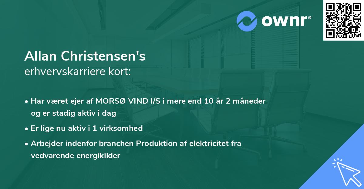 Allan Christensen's erhvervskarriere kort