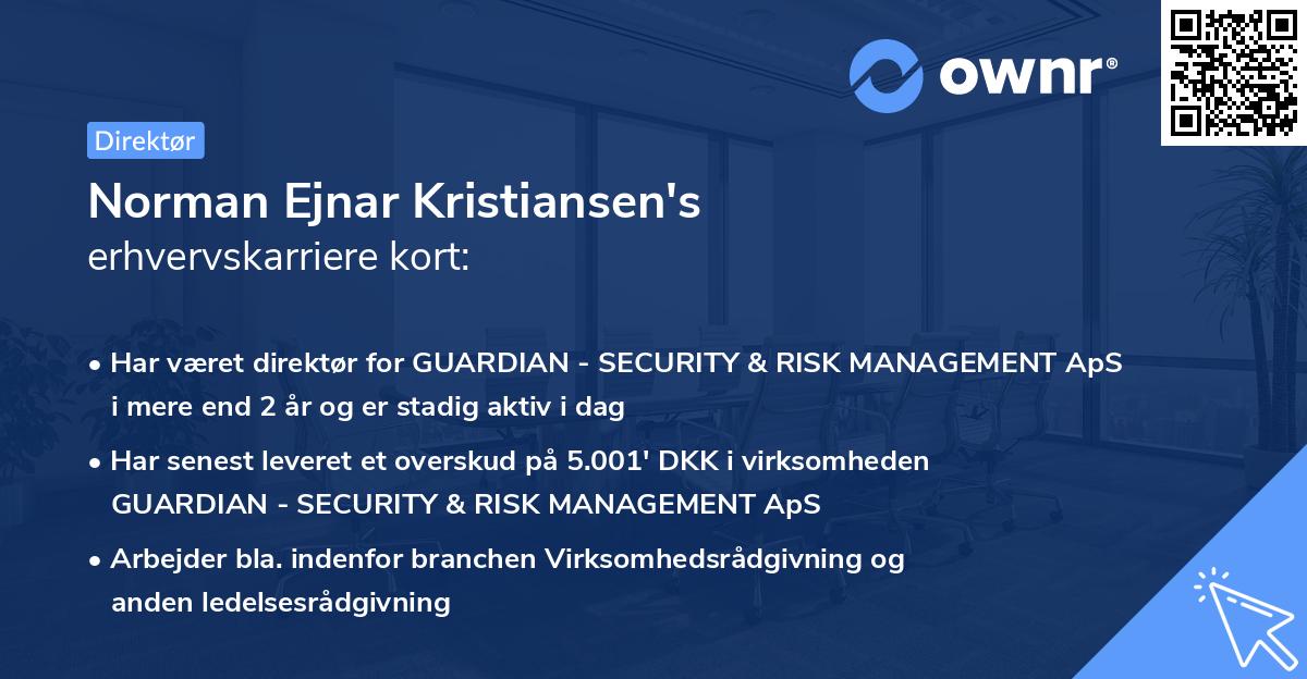 Norman Ejnar Kristiansen's erhvervskarriere kort