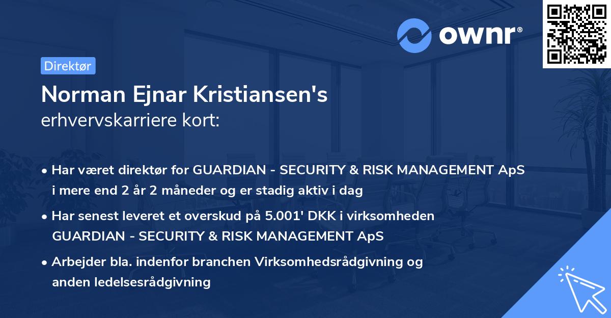 Norman Ejnar Kristiansen's erhvervskarriere kort