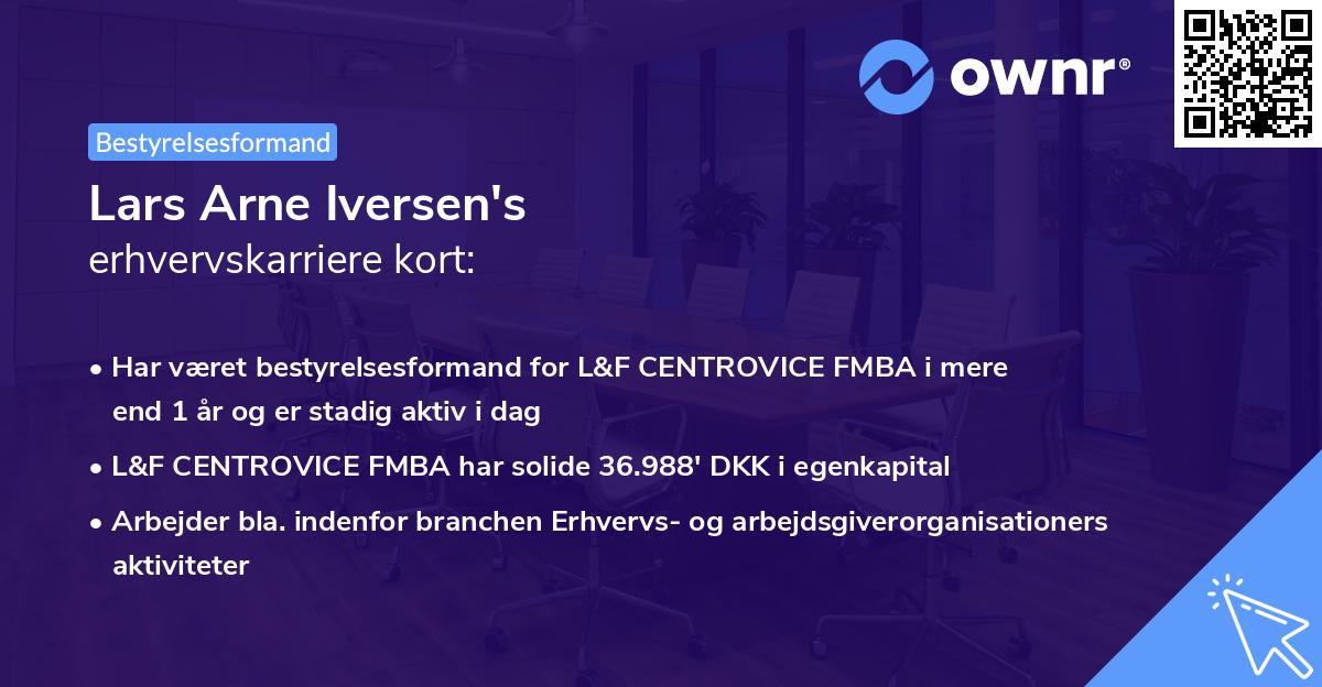 Lars Arne Iversen's erhvervskarriere kort
