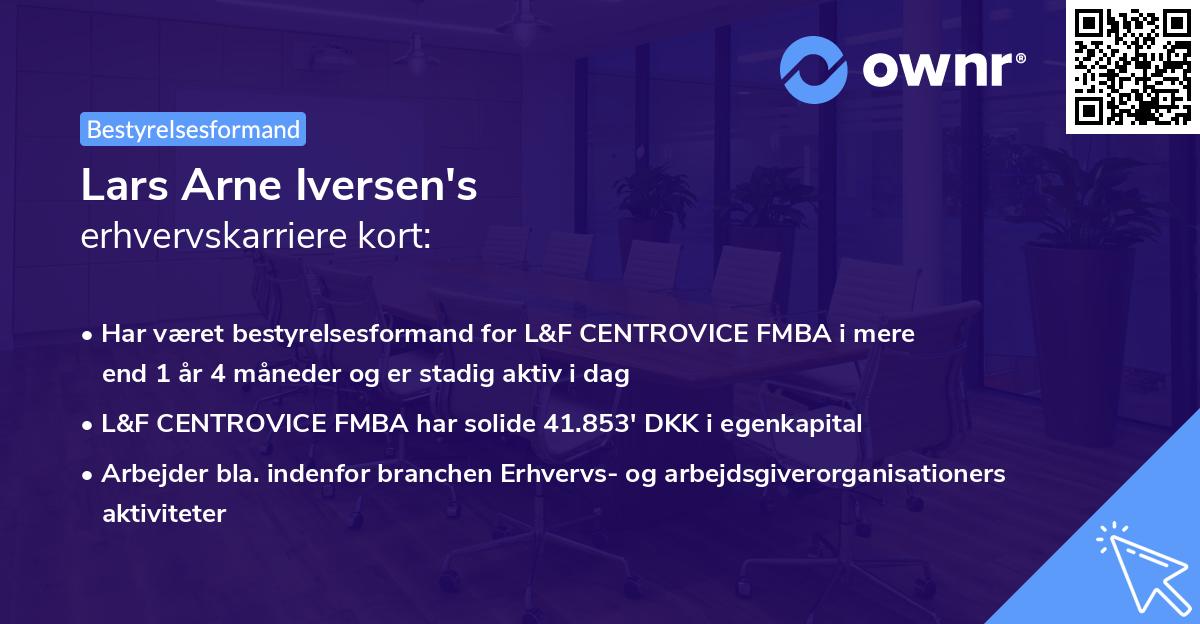 Lars Arne Iversen's erhvervskarriere kort