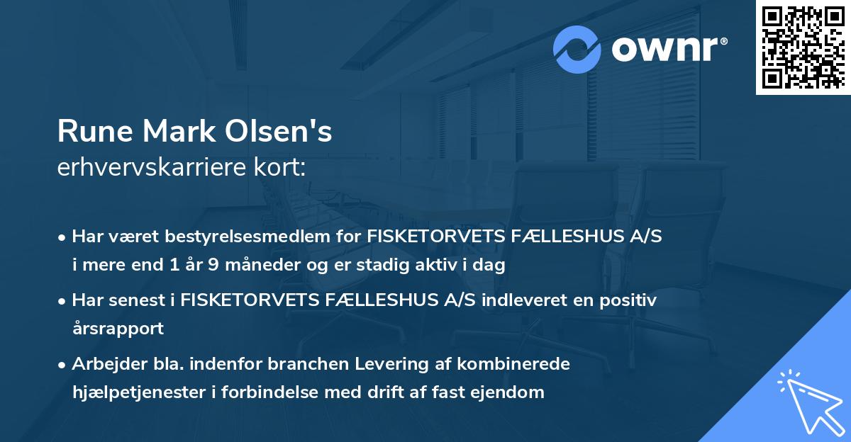 Rune Mark Olsen's erhvervskarriere kort