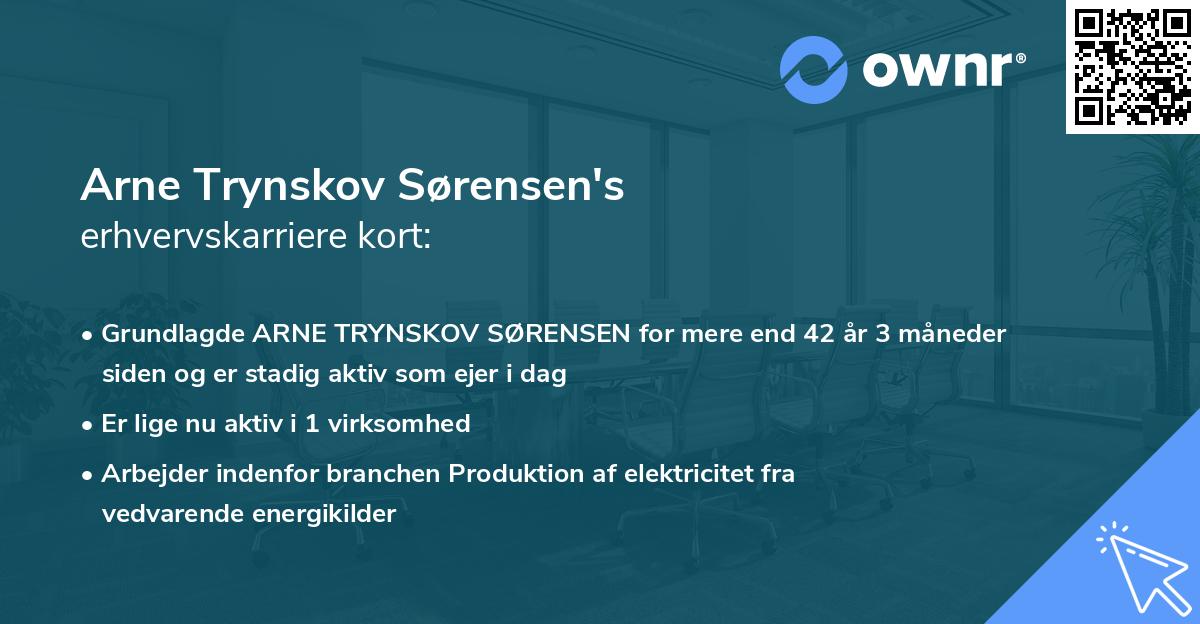 Arne Trynskov Sørensen's erhvervskarriere kort