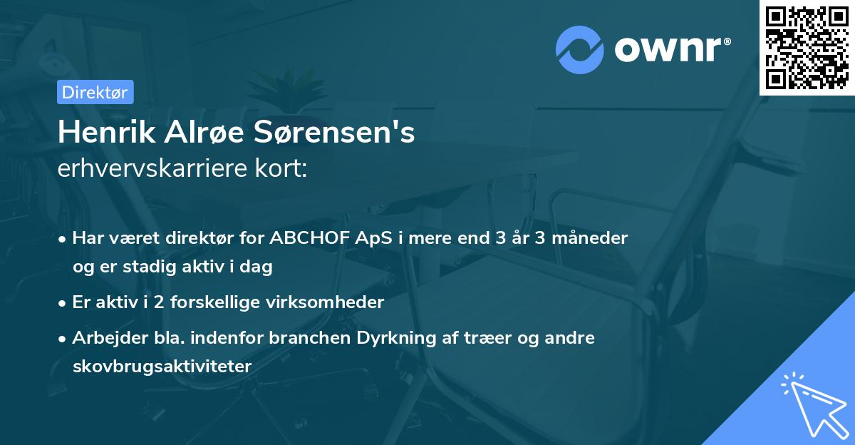 Henrik Alrøe Sørensen's erhvervskarriere kort