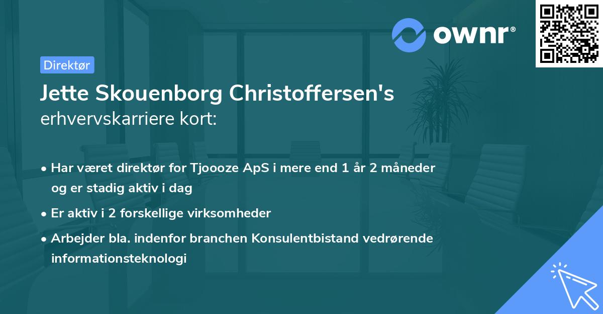 Jette Skouenborg Christoffersen's erhvervskarriere kort