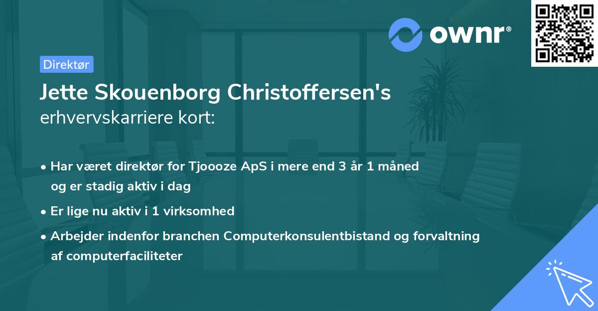 Jette Skouenborg Christoffersen's erhvervskarriere kort