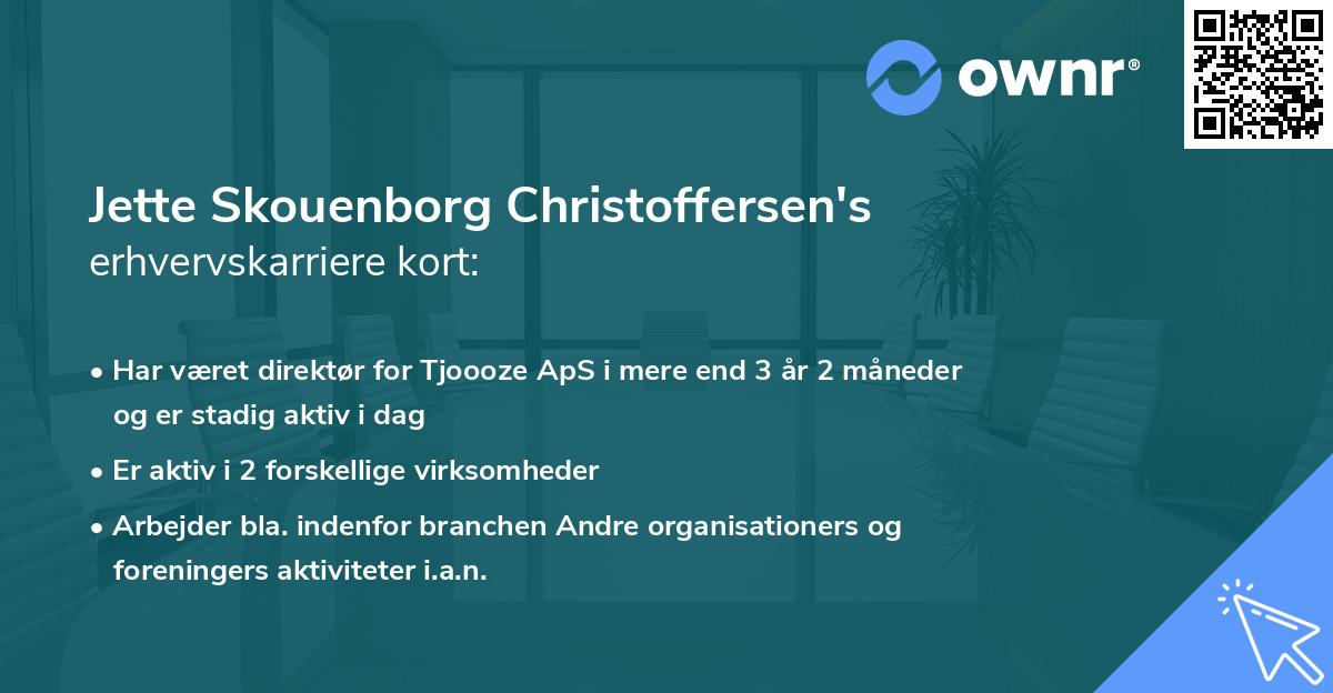 Jette Skouenborg Christoffersen's erhvervskarriere kort