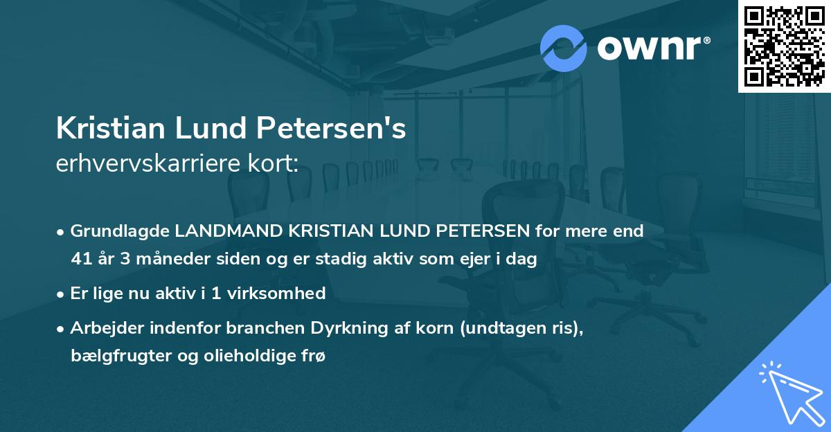 Kristian Lund Petersen's erhvervskarriere kort