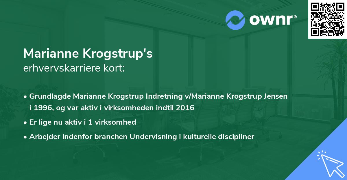Marianne Krogstrup's erhvervskarriere kort