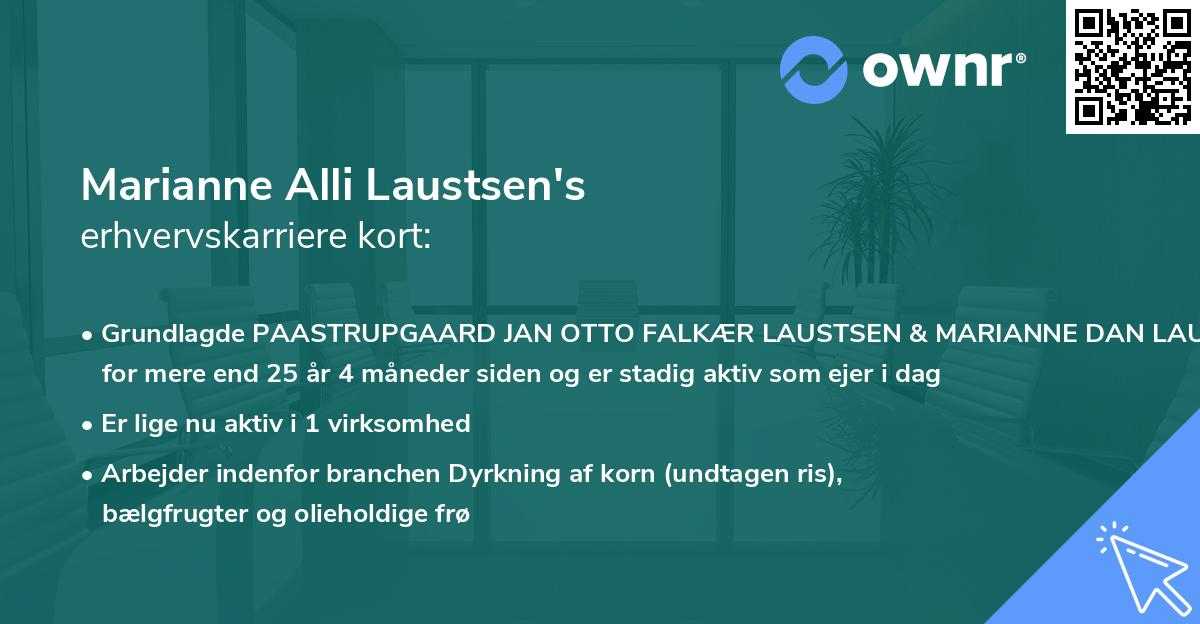 Marianne Alli Laustsen's erhvervskarriere kort