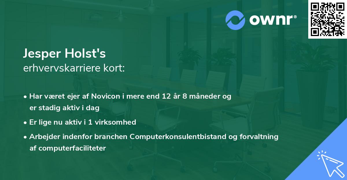 Jesper Holst's erhvervskarriere kort