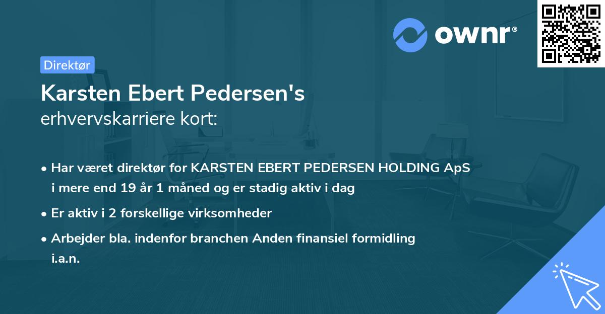 Karsten Ebert Pedersen's erhvervskarriere kort