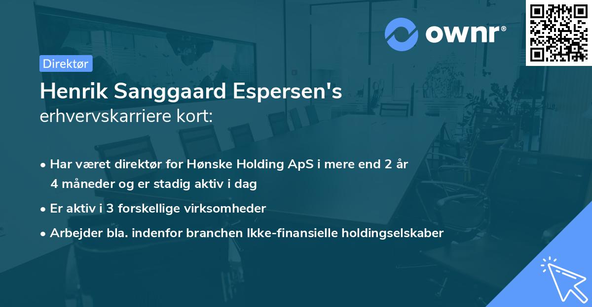 Henrik Sanggaard Espersen's erhvervskarriere kort