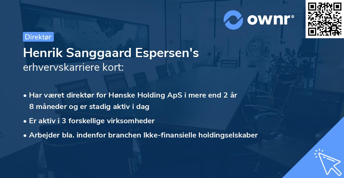 Henrik Sanggaard Espersen's erhvervskarriere kort