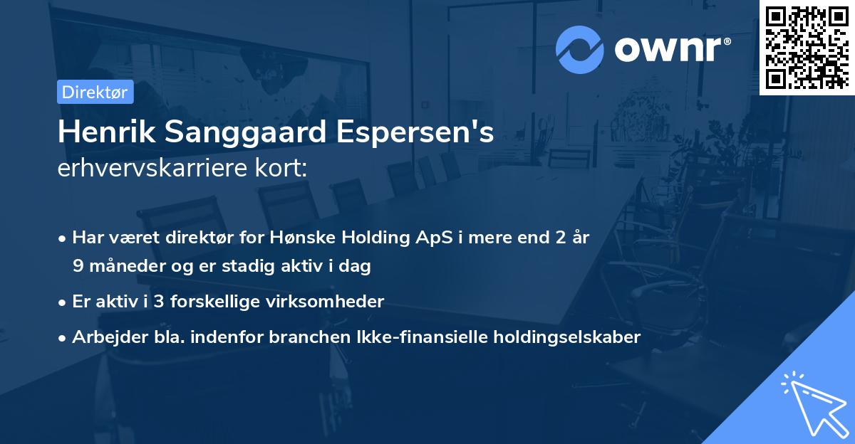 Henrik Sanggaard Espersen's erhvervskarriere kort