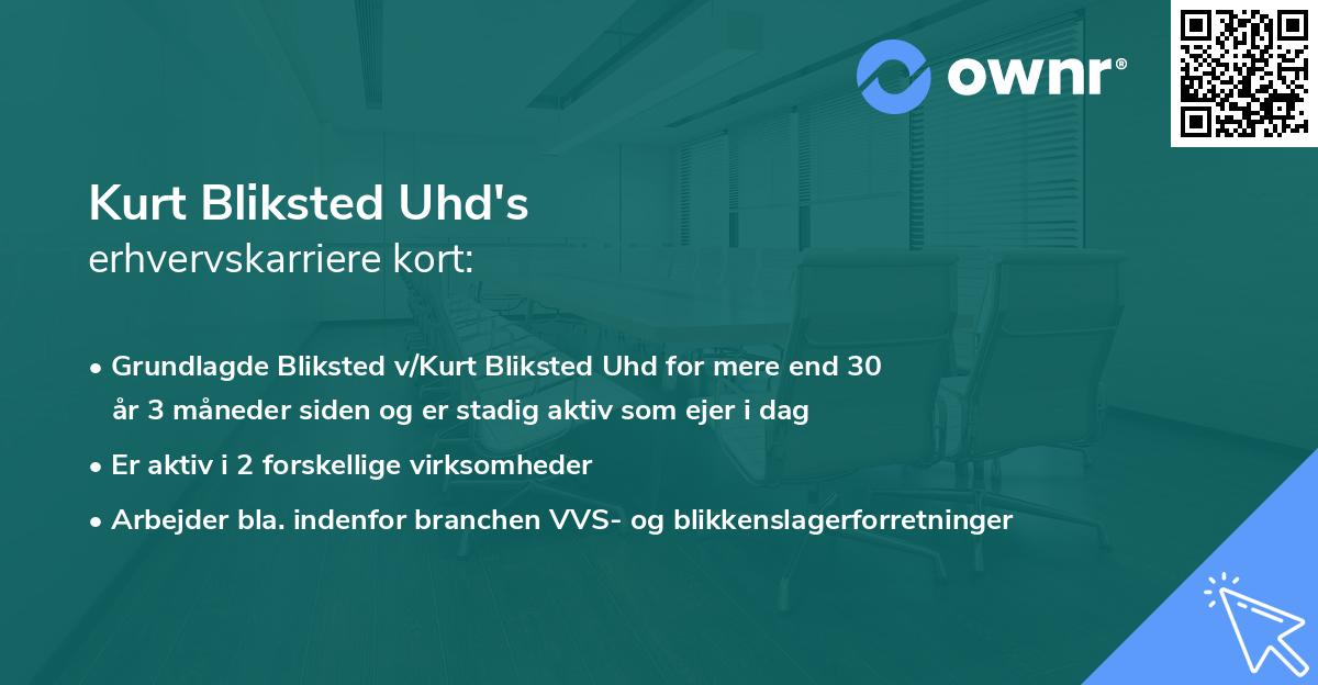 Kurt Bliksted Uhd's erhvervskarriere kort