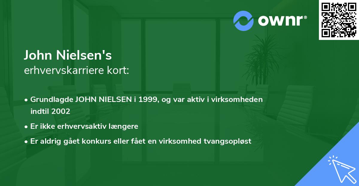 John Nielsen's erhvervskarriere kort